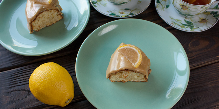 Лимонный кекс с чайным ганашем