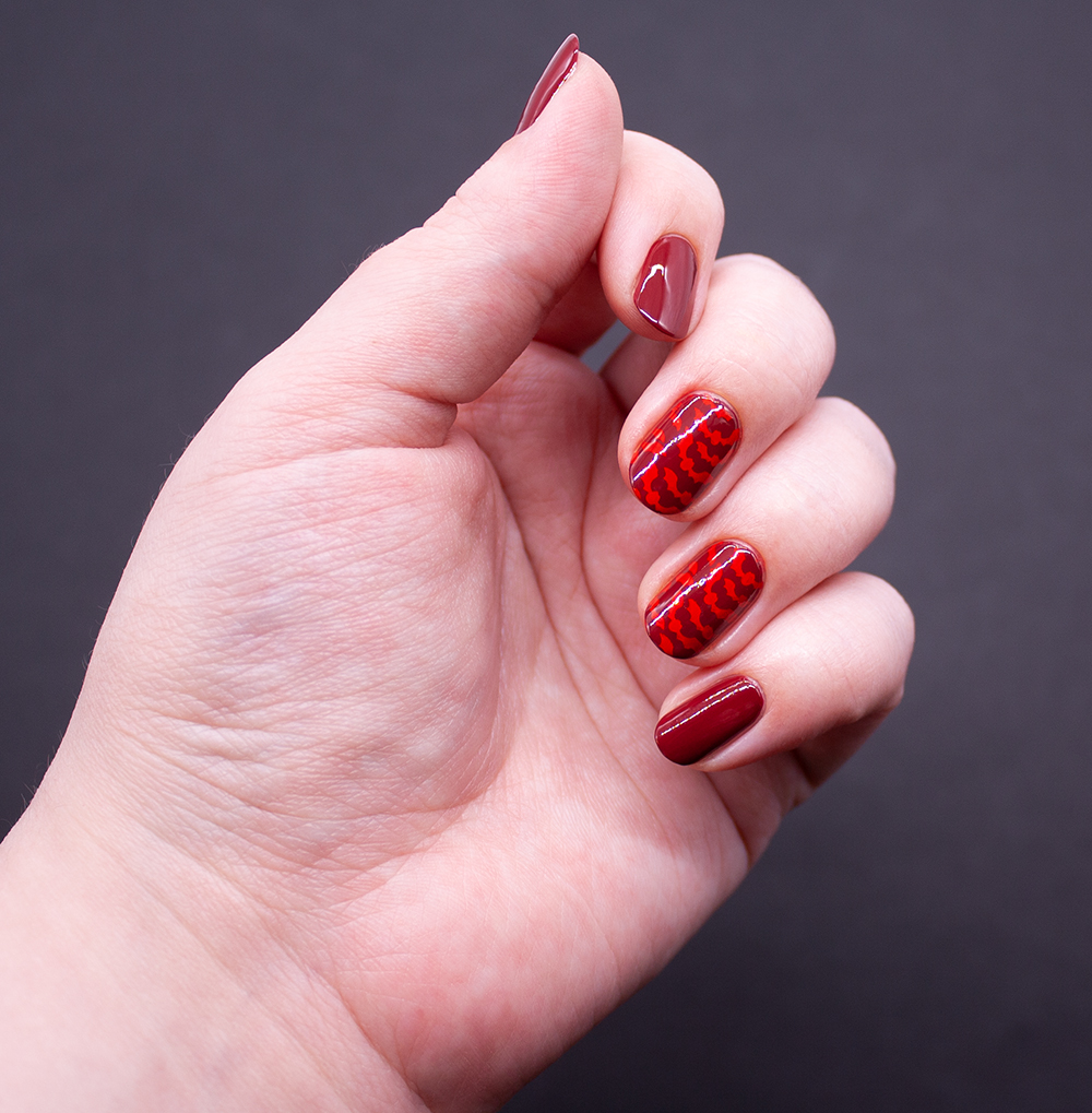 opi - lost on lombard, dance legend stamping polish - red, moyou london - festive 44